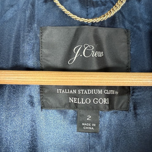 J Crew Cocoon‎ Nello Gori Italian Stadium Cloth Coat Womens 2 Burgundy Full Zip - Picture 7 of 14